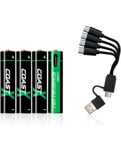Pack de pilas recargables Coast Zithion-X® AAA