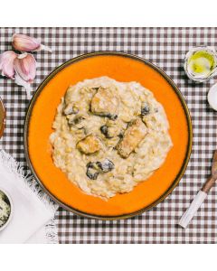 Risotto de salmón y setas Forestia
