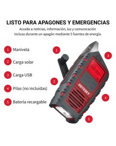 Radio de emergencia Eton ODYSSEY con manivela